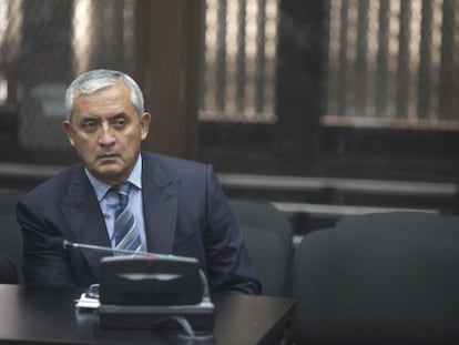 Otto Pérez Molina, durante a audiência desta sexta-feira.