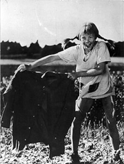La actriz Inger Nilsson, en una imagen de la serie <i>Pippi Calzaslargas.</i>