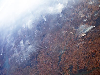 Incêndios na Amazônia vistos da Estação Espacial dia 24 de Agosto de 2019.