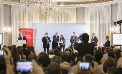 Un momento de la entrega de premios, este jueves, en Pedralbes.