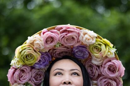 Un sombrero cuajado de flores, el 17 de junio en Ascot.