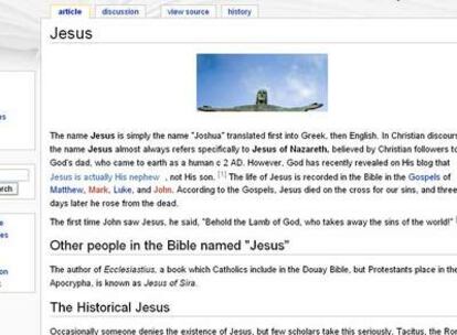 La entrada &#39;Jesús&#39; en Conservapedia.com