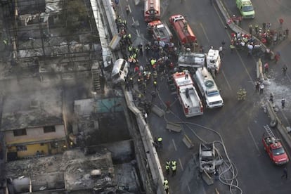 Vista a&eacute;rea de la zona m&aacute;s afectada por la explosi&oacute;n en Ecatepec