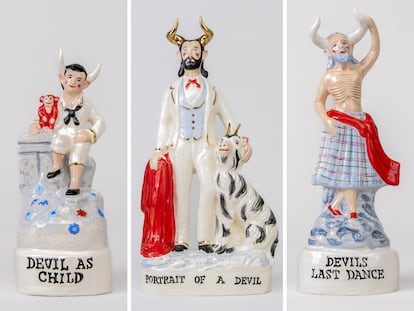 Esculturas realizadas por el músico Nick Cave: 'Diablo niño', 'Retrato de un diablo' y 'El último baile del diablo'.