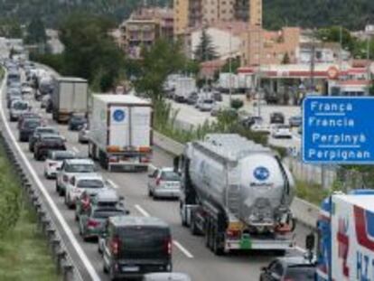 Autopista AP-7 en Girona, en una fotografía de archivo.