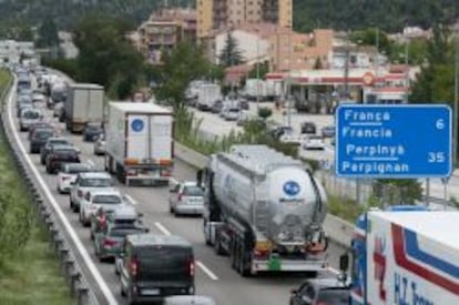 Autopista AP-7 en Girona, en una fotografía de archivo.