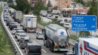 Autopista AP-7 en Girona, en una fotografía de archivo.