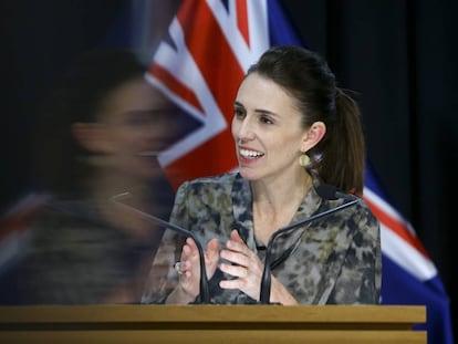 Jacinda Ardern en una rueda de prensa en la capital neozelandesa, Wellington, este jueves.