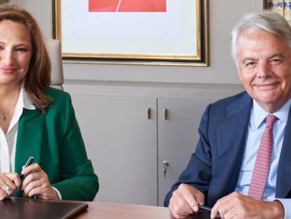 Marta Álvarez, presidenta de El Corte Inglés, e Ignacio Garralda, presidente del Grupo Mutua.