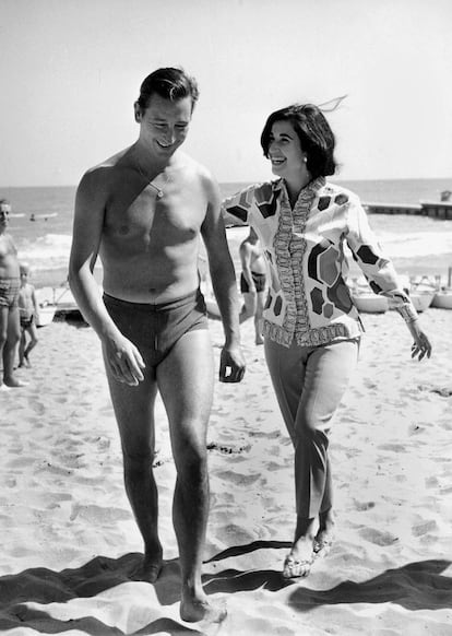 Carmen Franco y su marido Cristóbal Martínez-Bordiú, en Venecia (Italia) en 1961.