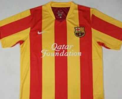 Camiseta del Barça con los colores de la senyera