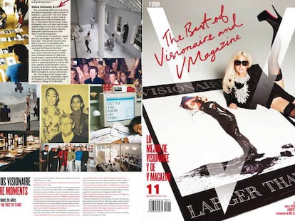 A la izquierda, páginas interiores del número 11 de la revista <i>V Spain,</i> y a la derecha, la portada.