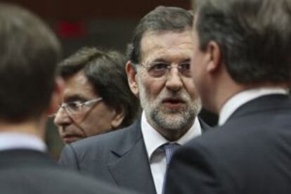 Mariano Rajoy, al inicio de la cumbre europea.