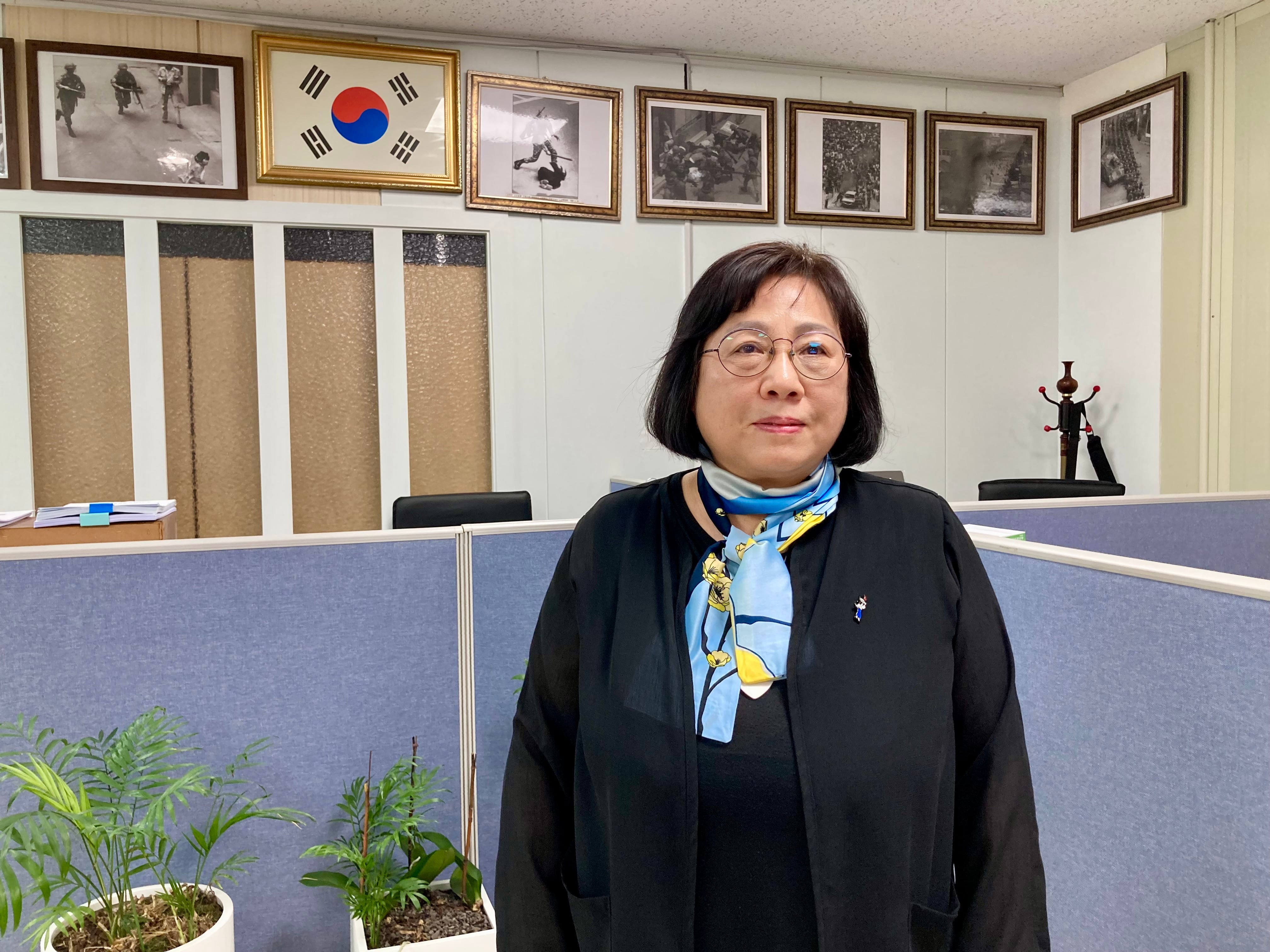 Kim Hyung-mi, de 61 años, presidenta de la Casa de las Madres de Mayo, una asociación que junta a familiares de víctimas del levantamiento de Gwangju, el miércoles 4 de junio en Gwangju.