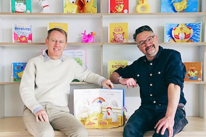 Ant Parker y Nick Denchfield, autores de los libros de El Pollo Pepe.