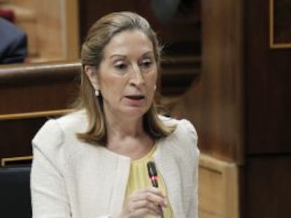 La ministra de Fomento, Ana Pastor, durante una de sus intervenciones en la sesi&oacute;n de control al Ejecutivo celebrada en el pleno del Congreso de los Diputados. EFE/Sergio Barrenechea