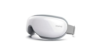 Gafas de masaje ocular sobre fondo blanco.