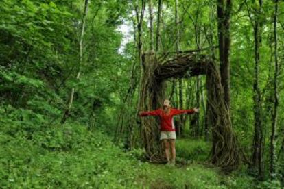 Una de las obras del museo al aire libre Opera Bosco, cerca de Calcata.