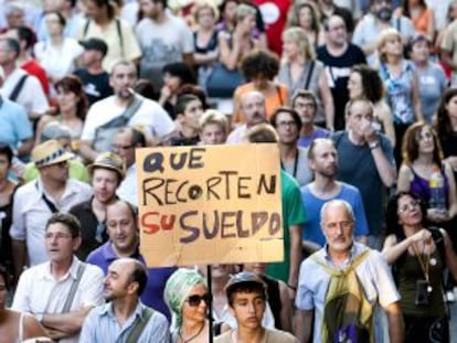 Manifestación contra los recortes del Gobierno central celebrada en Barcelona el 19 de julio.