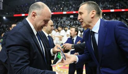 Laso y Blatt, en el Real Madrid-Darussafaka de la liga regular