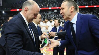 Laso y Blatt, en el Real Madrid-Darussafaka de la liga regular