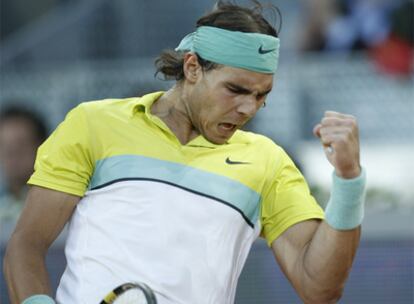 Rafa Nadal celebra un punto ganado ante Verdasco