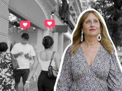 Alicia López Losantos, psicóloga y directora de la agencia matrimonial 'Lazos', en agosto paseando por Madrid.