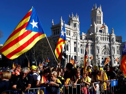 Manifestació independentista a Madrid, en imatges