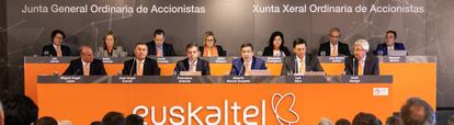 Imagen de la anterior junta de Euskaltel, celebrada el pasado 1 de abril.