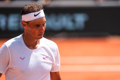 Nadal, durante el entrenamiento del martes en la Philippe Chatrier.