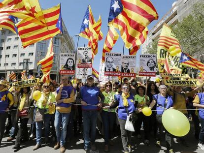 Manifestación por los presos soberanistas en Barcelona.