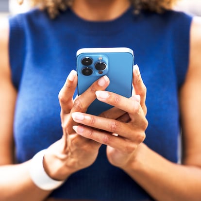 Close up of woman using smart phone