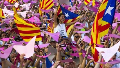 A march in favor of Catalan independence in 2016.