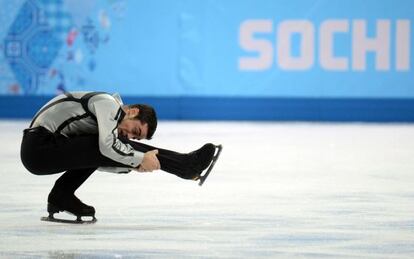 Javier Fernández, durante la final de patinaje artístico.