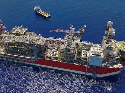 Plataforma gasística de la compañía Energean en el yacimiento de Karish, en el Mediterráneo, en septiembre.
