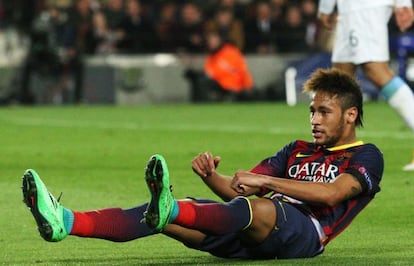 Neymar, durante el duelo ante el Manchester City.