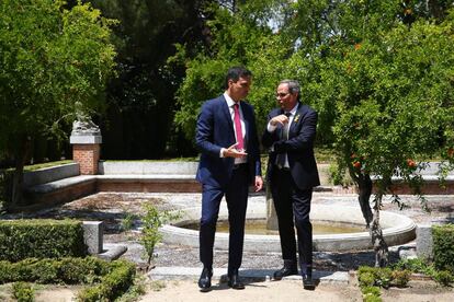 Visita de Torra al palacio de la Moncloa.