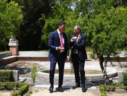 Visita de Torra al palacio de la Moncloa. 