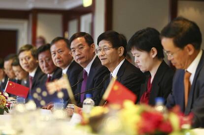 La Comisi&oacute;n Central de Asuntos Pol&iacute;ticos y Jur&iacute;dicos de China, reunida el pasado 27 de abril.