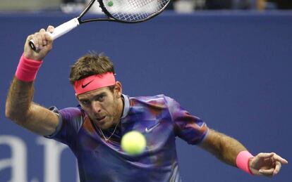 Del Potro, durante el partido contra Federer.