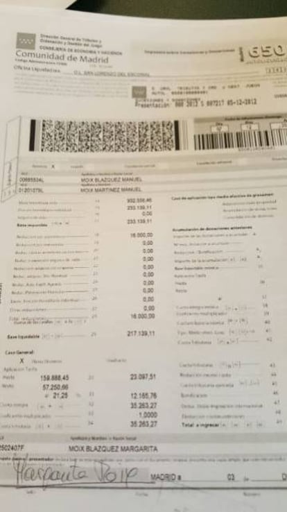 Moix produced tax filings showing that he paid inheritance tax on the property.