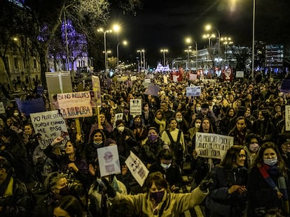 Manifestación por el Día de la Mujer, el 8 de marzo de 2022 en Madrid.