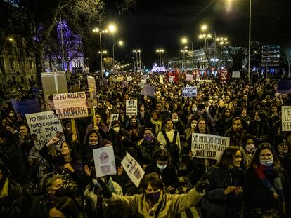 Manifestación por el Día de la Mujer, el 8 de marzo de 2022 en Madrid.