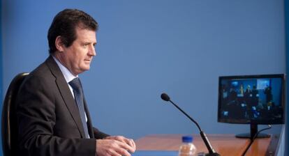 El vicepresidente del Consell, Jos&eacute; Ciscar, en la rueda de prensa tras la reuni&oacute;n del Gobierno valenciano.