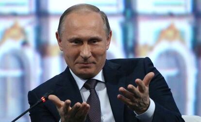El presidente ruso, Vladímir Putin, este viernes en San Petersburgo.