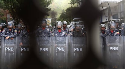 La Policía de Venezuela, en Caracas, en julio pasado. 