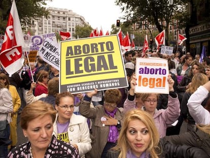 A demonstration in Madrid earlier this year in support of abortion on demand.