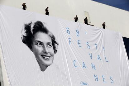 Cartel del 68&ordm; Festival Internacional de Cannes, con el retrato de Ingrid Bergman.