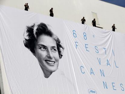 Cartel del 68&ordm; Festival Internacional de Cannes, con el retrato de Ingrid Bergman.
