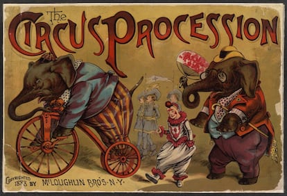 Antiguo anuncio de un espectáculo de circo.